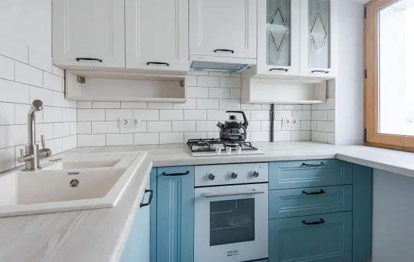 Фото Кухня БА1077 Эйвон Снежный Софт Тач / Эйвон Лагуна Софт Тач